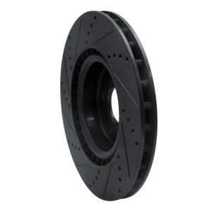 Hyundai Genesis Coupe Brake Rotor (1) - Front Right - R1 Concepts - Drilled & Slotted - Black - `10-`16